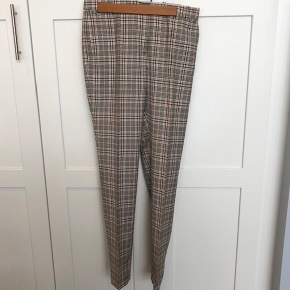 Massimo Dutti Plaid 100% Wool Pants - Size 6 - Picture 2 of 7